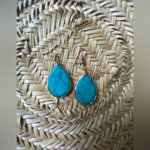 Turquoise Look Teardrop Earrings 🪶🌾